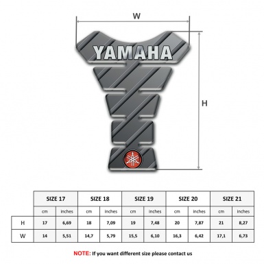 Yamaha Tank Guard Pads Clear Gray Base Logo Inscription Style 