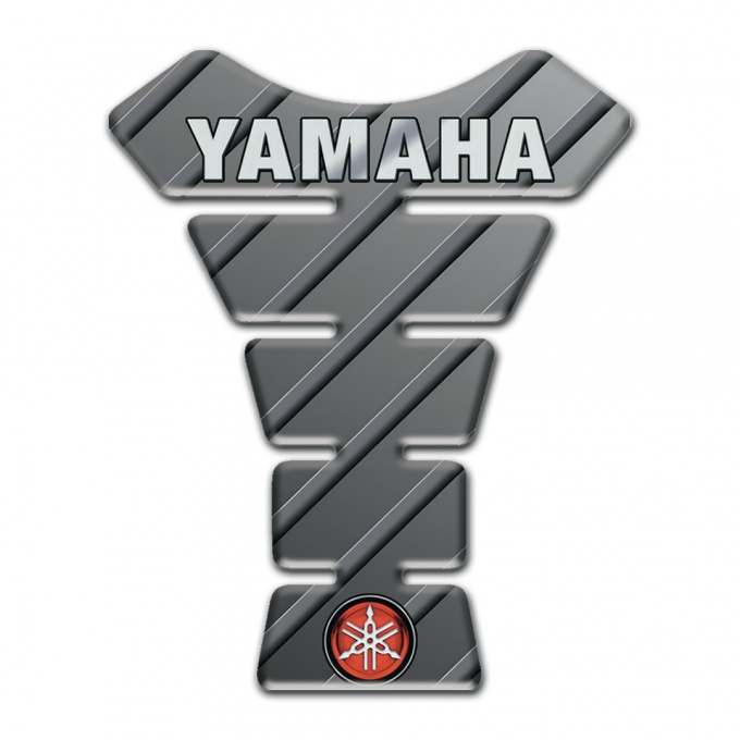 Yamaha Tank Guard Pads Clear Gray Base Logo Inscription Style 