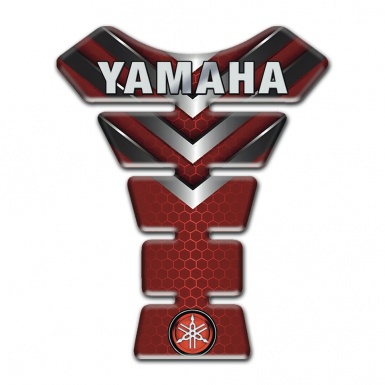 Yamaha Tank Guard Pads Red base with Nikel Details Style 