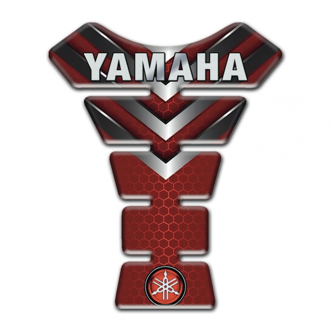 Yamaha Tank Guard Pads Red base with Nikel Details Style 