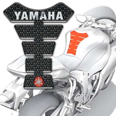 Yamaha Tank Protector Perforated Steel Style Grey Inscription 