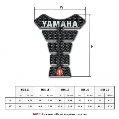 Yamaha Tank Protector Perforated Steel Style Grey Inscription 