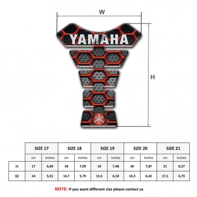 Yamaha Tank Pad Motorbike 3D Hexagons Design 