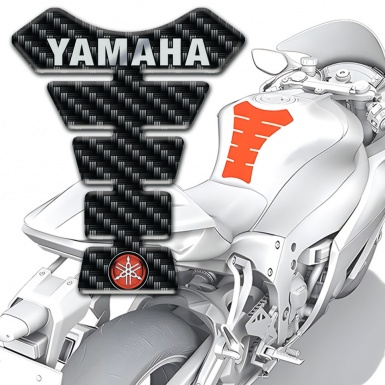 Yamaha Tank Guard Pads Black Carbon with Logo Inscription 