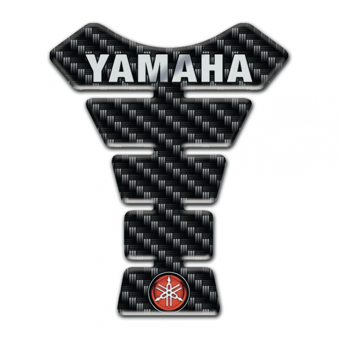 Yamaha Tank Guard Pads Black Carbon with Logo Inscription 
