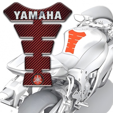 Yamaha Tank Pad Motorbike Red carbon model with Small Logo 