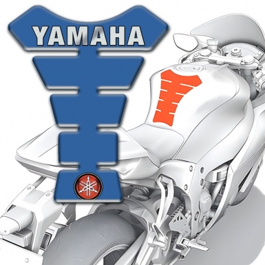 Yamaha Tank Pad Motorbike Blue Design Grey Logo 