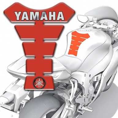 Yamaha Tank Protector Red Design Gray Logo 