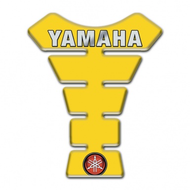 Yamaha Tank Guard Pads Yellow Design Grey label 