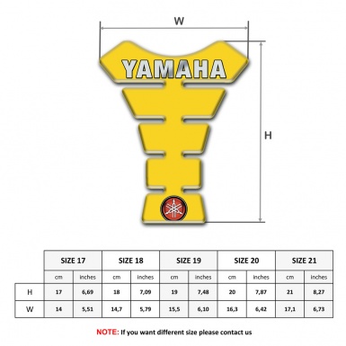 Yamaha Tank Guard Pads Yellow Design Grey label 