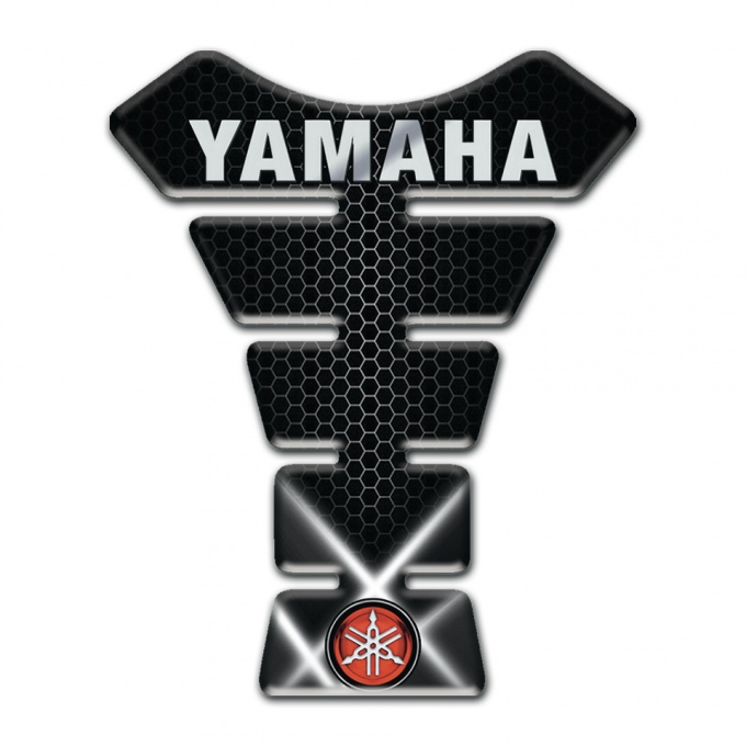 Yamaha Tank Guard Pads White Lights Design Grey Logo Inscription 