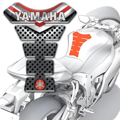 Yamaha Tank Pad Motorbike High-Quality Silicone Sticker with Gray Logo Inscription