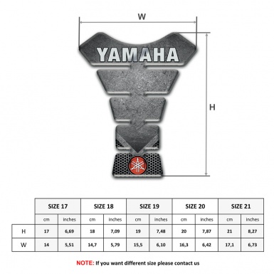 Yamaha  Tank Guard Pads Scratched stone Effect anD Gray Logo Inscription 