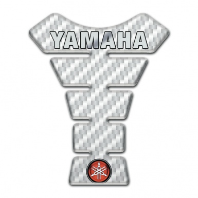 Yamaha Tank Guard Pads White Carbon with Logo Inscription 