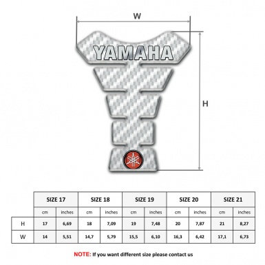 Yamaha Tank Guard Pads White Carbon with Logo Inscription 