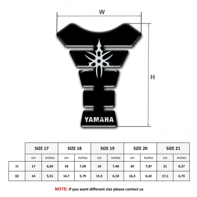 Yamaha Tank Fuse Black Design White Logo 