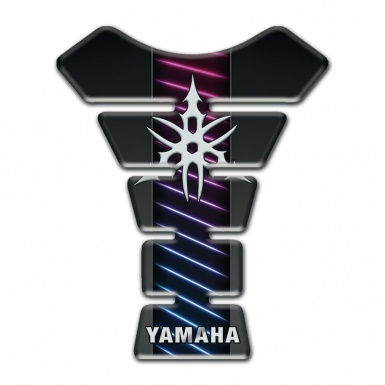 Yamaha Tank Pad Motorbike Neon Lines Design bade White Logo 