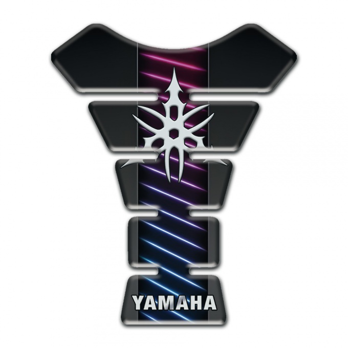 Yamaha Tank Pad Motorbike Neon Lines Design bade White Logo 
