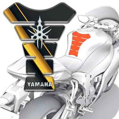 Yamaha Tank Fuse Diagonal Yellow bands Design White Logo 