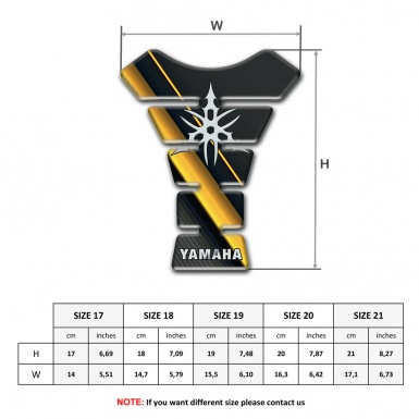 Yamaha Tank Fuse Diagonal Yellow bands Design White Logo 