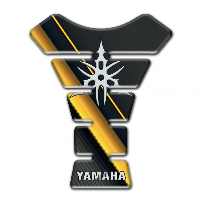 Yamaha Tank Fuse Diagonal Yellow bands Design White Logo 