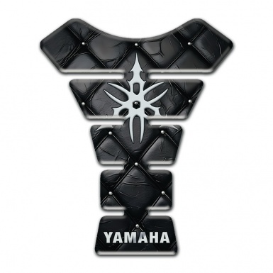 Yamaha Tank Guard Pads Black Leather effect White logo 