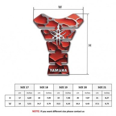Yamaha Tank Pad Protector Red Parts Base White Logo 