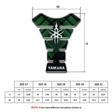 Yamaha Tank Protector Dark Green and Black Print White Logo 