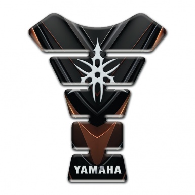 Yamaha Tank Guard Pads Black Brown Base White Logo 
