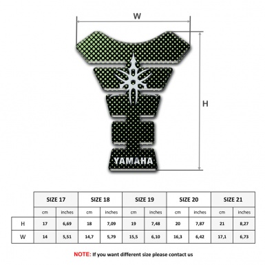 Yamaha Tank Protector Green Dots Bse Style White Logo 