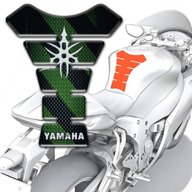 Yamaha Tank Protector Diagonal Green Bands Style 