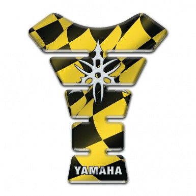 Yamaha Tank Protector Black Yellow Squares Version 