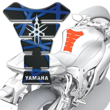 Yamaha Tank Guard Pads Black with Blue patterns model 