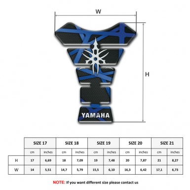 Yamaha Tank Guard Pads Black with Blue patterns model 