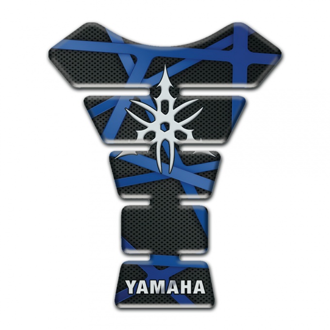 Yamaha Tank Guard Pads Black with Blue patterns model 