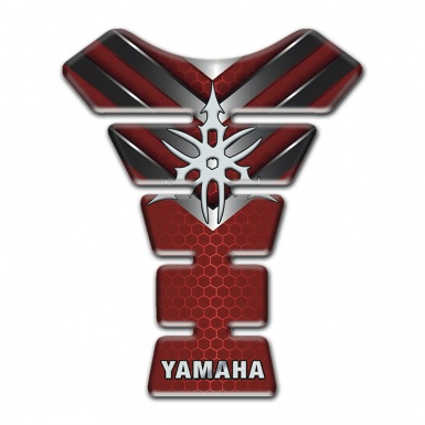 Yamaha Tank Pad Motorbike Red Base with Nikel V Shape Decoration 