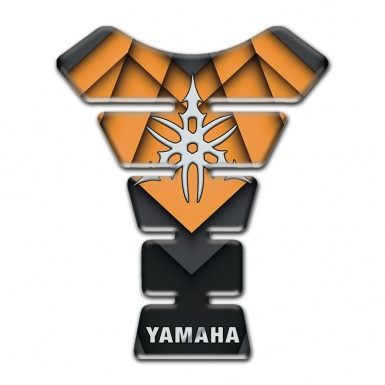 Yamaha Tank Pad Motorbike Orange Details High-Quality Silicone Sticker 