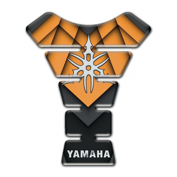 Yamaha Tank Pad Motorbike Orange Details High-Quality Silicone Sticker 