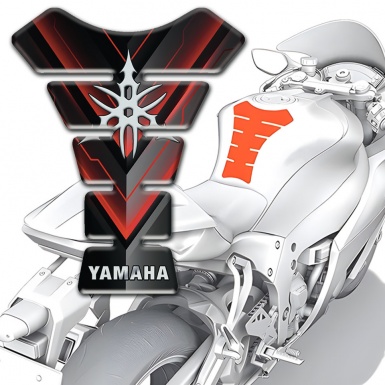 Yamaha Tank Protector White Logo Stylish Background