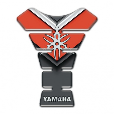 Yamaha Tank Pad Motorbike Orange Grey patterns Background White Logo Style 