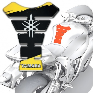 Yamaha Tank Guard Pads Yellow Black Paints Base Stylish logo 