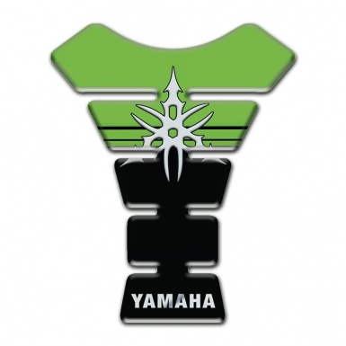 Yamaha Tank Pad Motorbike Green Black print White logo 