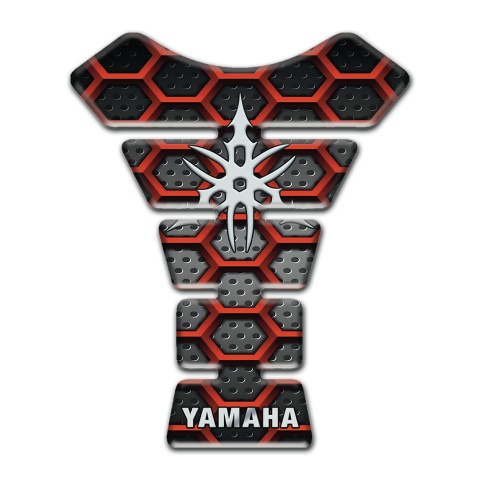 Yamaha Tank Protector Red Hexagon Mesh Style 