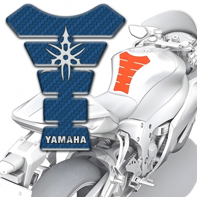 Yamaha Tank Pad Protector Style Navy Blue Carbon 