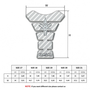 Yamaha Tank Pad Motorbike Style White Carbon 
