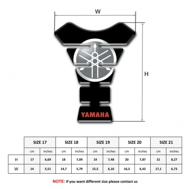 Yamaha Tank Guard Pads Black Base and Round White Grey logo 