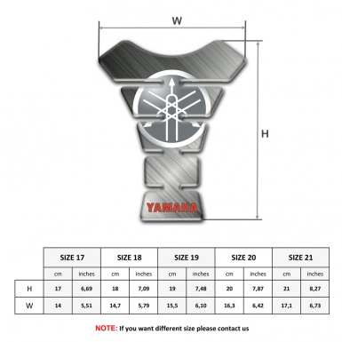 Yamaha Tank Pad Protector Matte Base Round White Grey Logo 