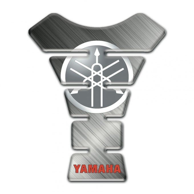 Yamaha Tank Pad Protector Matte Base Round White Grey Logo 