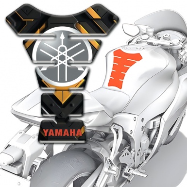 Yamaha Tank Guard Pads Premium Quality Design with Classic Grey Logo 