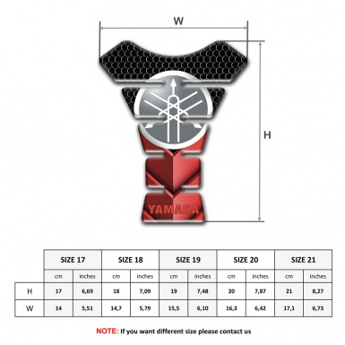 Yamaha Tank Fuse Style Red Black Base and Round Grey Logo 